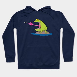 Funny big green frog cartoon Hoodie